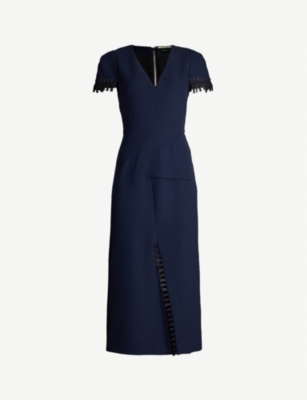 Purple Knee Length Roland Mouret Dress